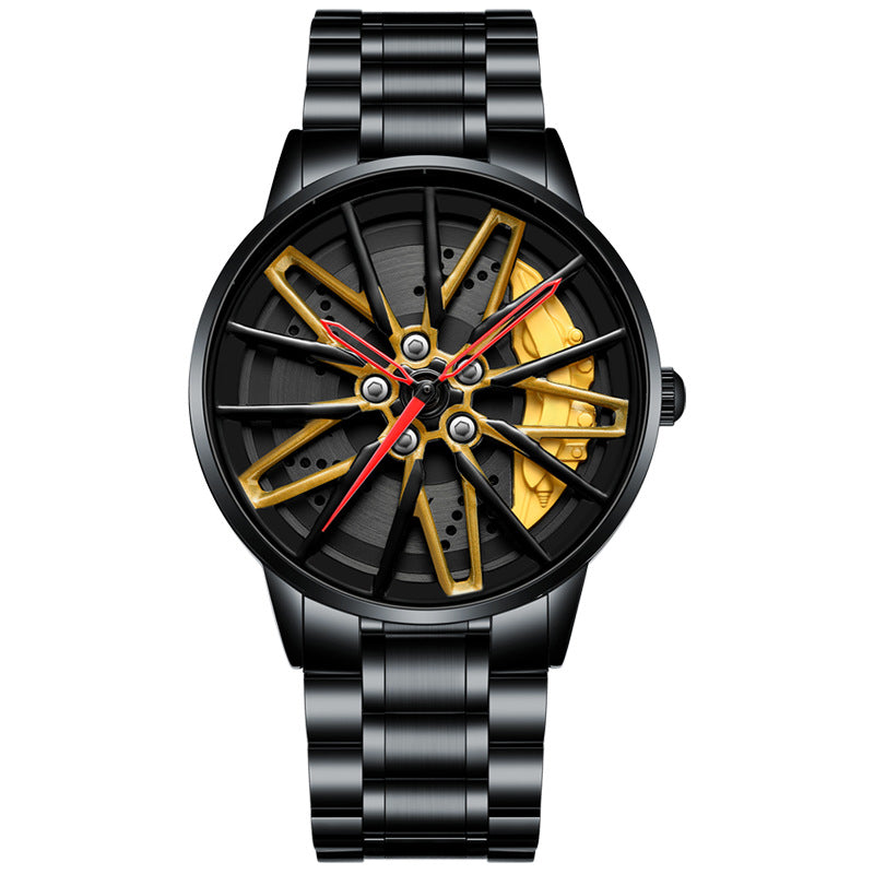 ⏳Time-limited Special⌛Men's 3D Rotating Skeleton Car Wheel Wrist Watch