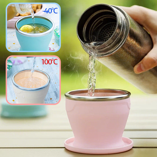 😍240ml Portable Silicone Folding Cup