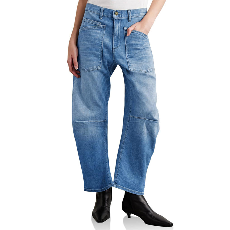 🎉 LIMITED TIME 50% OFF! 💞 Casual Barrel Leg Jeans with Patch Pockets – Streetwear Meets Comfort, 63K+ Sold! 👖