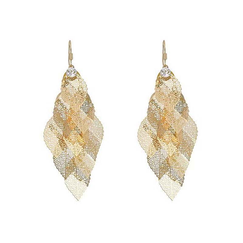 ⏳Time-Limited Special⏰Women's Elegant Cascading Hollow Leaf Earrings👂🍃