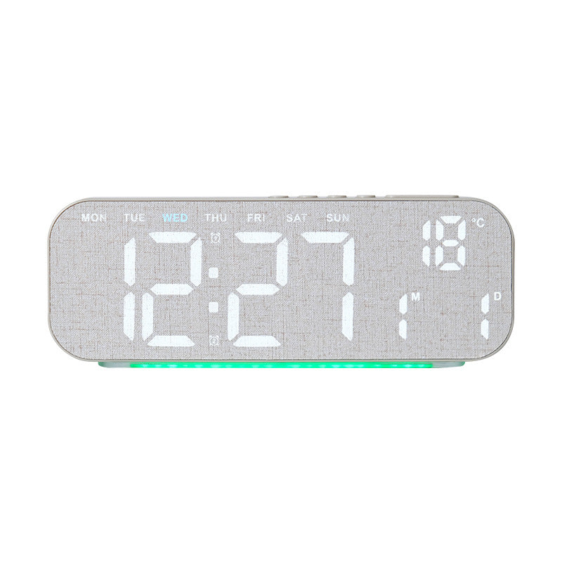 LED Display Digital Alarm Clock with Date Temp Weekday