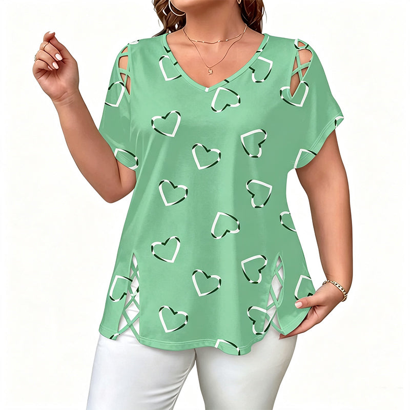 ๐ 50% OFF! ๐ Cutout V-Neck Tee โ Effortless Side-Tie Chic ๐ธ