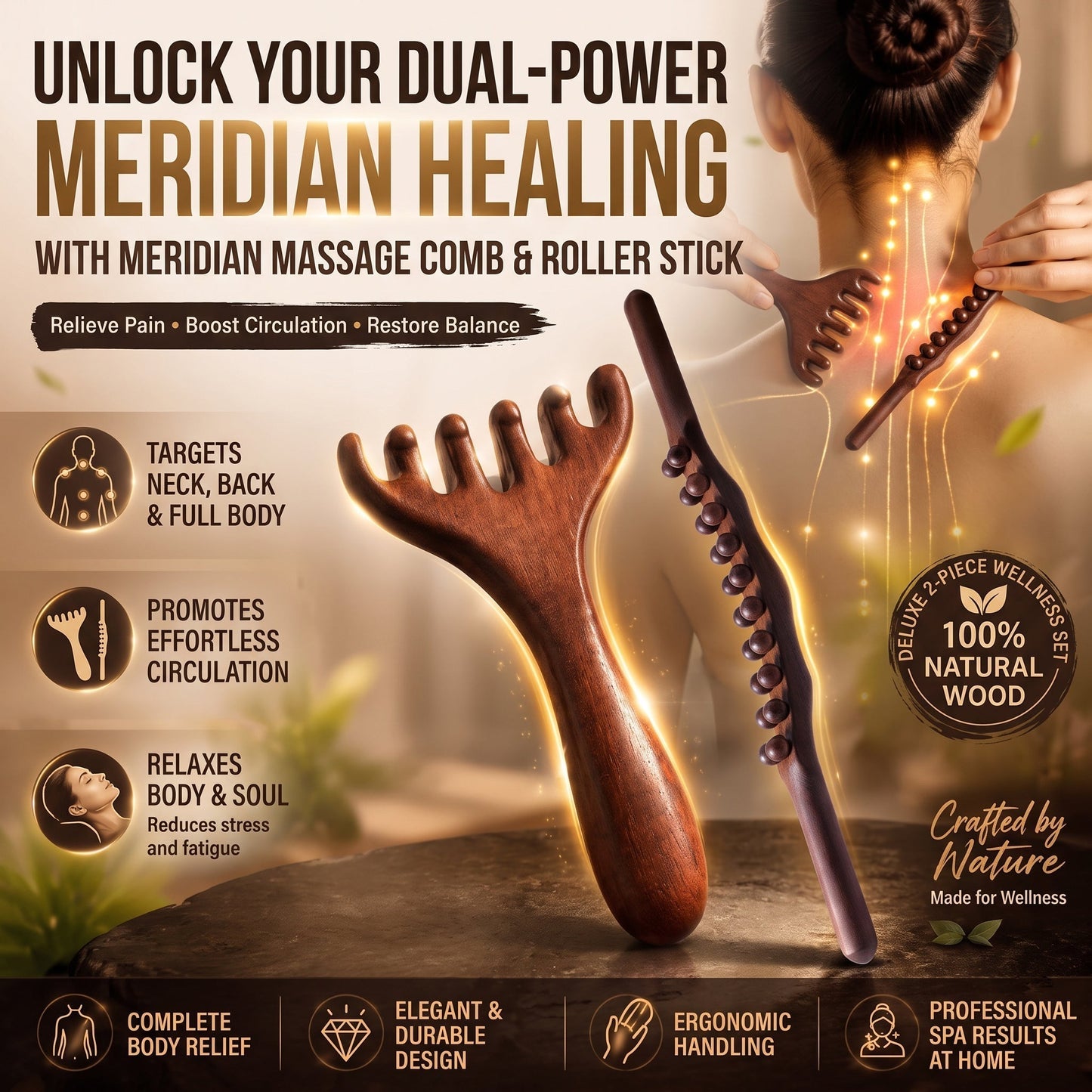🔥 BUY 1 GET 1 FREE! ✨Six-claw Meridian Massage Comb🌿💆‍♀️