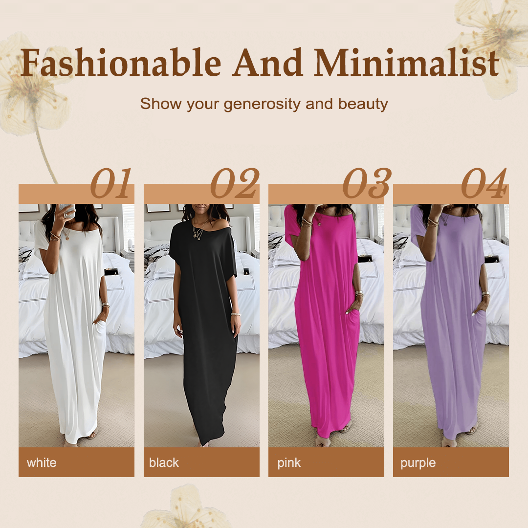 【Exceptional Price】💐50% OFF ! Loose Fit Long Dress – Clean Style That Flatters Every Figure 👗👌