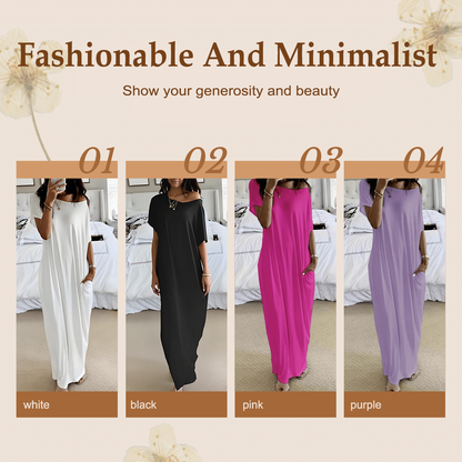【Exceptional Price】💐50% OFF ! Loose Fit Long Dress – Clean Style That Flatters Every Figure 👗👌