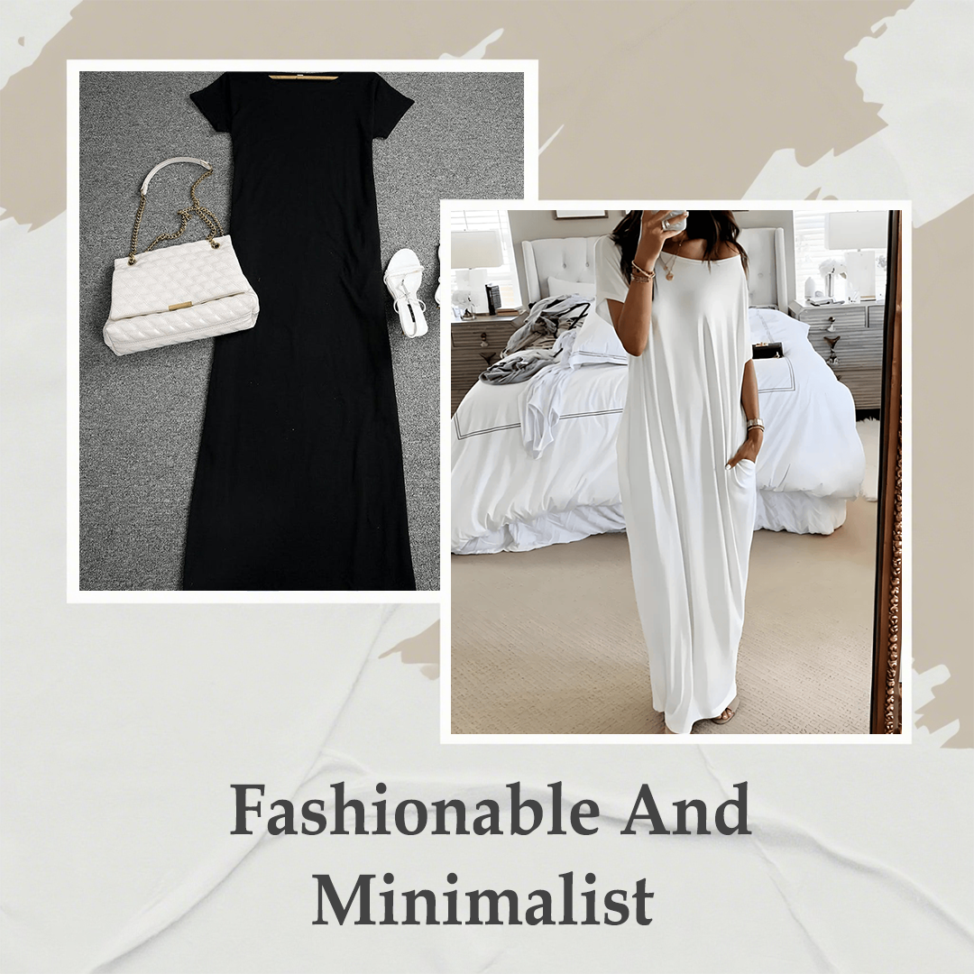 【Exceptional Price】💐50% OFF ! Loose Fit Long Dress – Clean Style That Flatters Every Figure 👗👌
