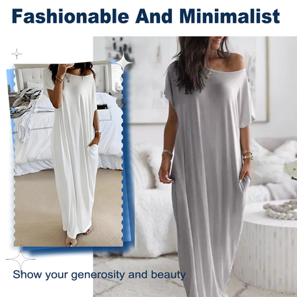 【Exceptional Price】💐50% OFF ! Loose Fit Long Dress – Clean Style That Flatters Every Figure 👗👌