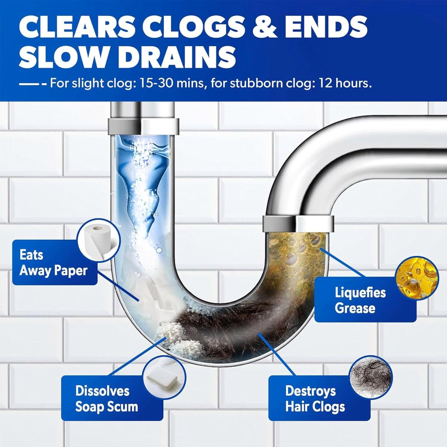 ⏰Limited Time Sale - 50% OFF🔥Powerful Pipe Dredging Agent for Kitchen and Toilet Pipelines