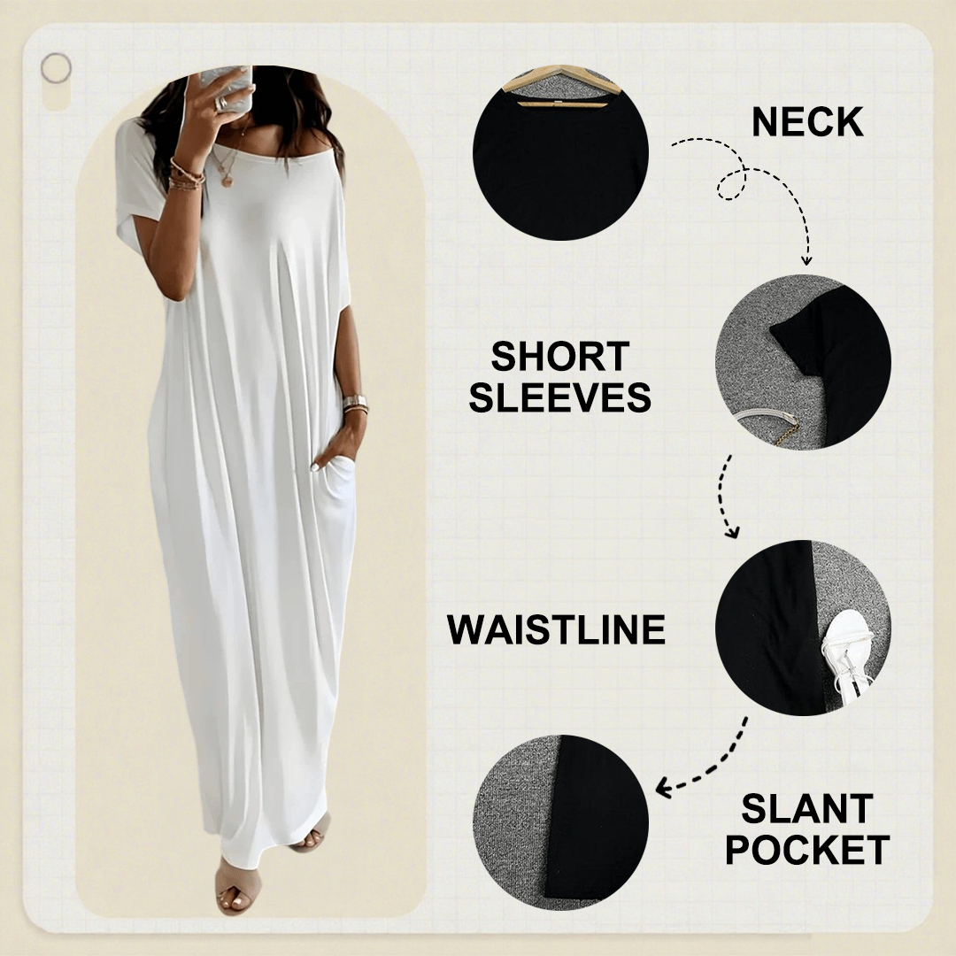 【Exceptional Price】💐50% OFF ! Loose Fit Long Dress – Clean Style That Flatters Every Figure 👗👌
