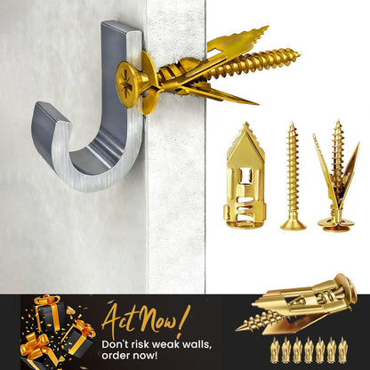 🔩50% OFF NOW! Self-Drilling Drywall Anchor Screws – 30kg Load Capacity No Wall Damage Anchor Kit, Tool-Free 30s Quick Install Wall Anchors for Home Hanging & Furniture Mounting