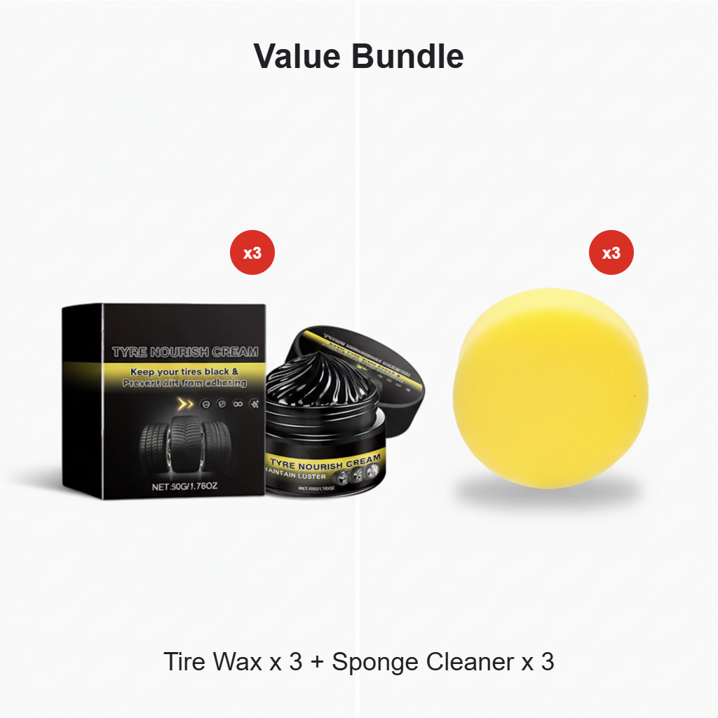 ✨ Tire wax – restores black gloss, blocks UV, repels dirt. Easy & quick! 🚗