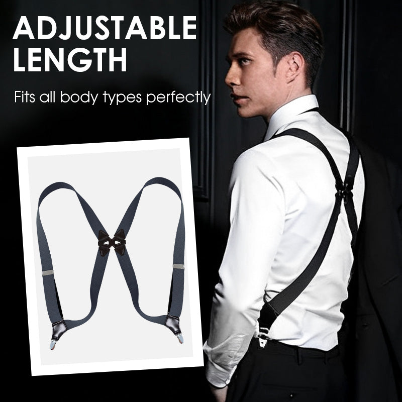 👔✅ 50% OFF! Men's X-Back Suspenders with Hook Clips – Adjustable & Heavy-Duty