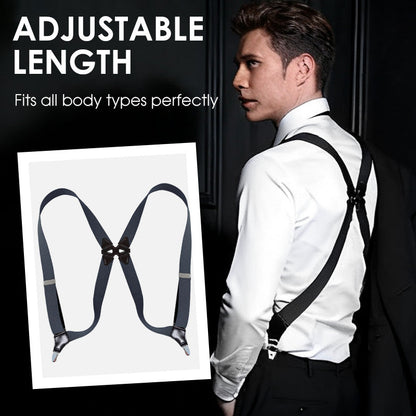 👔✅ 50% OFF! Men's X-Back Suspenders with Hook Clips – Adjustable & Heavy-Duty