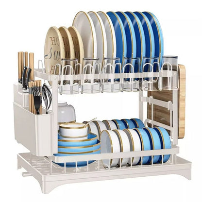 🔥【Exceptional Price】 40% OFF🍽️ Premium 2-Tier Dish Rack – Maximize Drying Space, Sleek Stainless Steel, Stylish Kitchen Upgrade ✨🏠