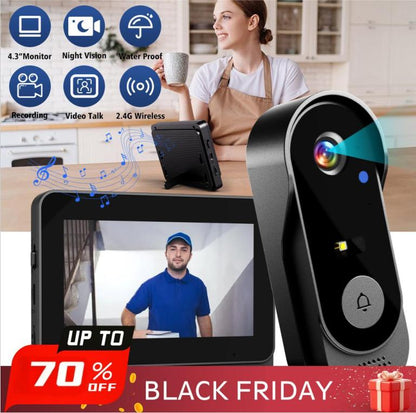⏳Time-Limited Special⏰Doorbell Camera with Screen – Live View, Two-way Talk, Night Vision 🔔