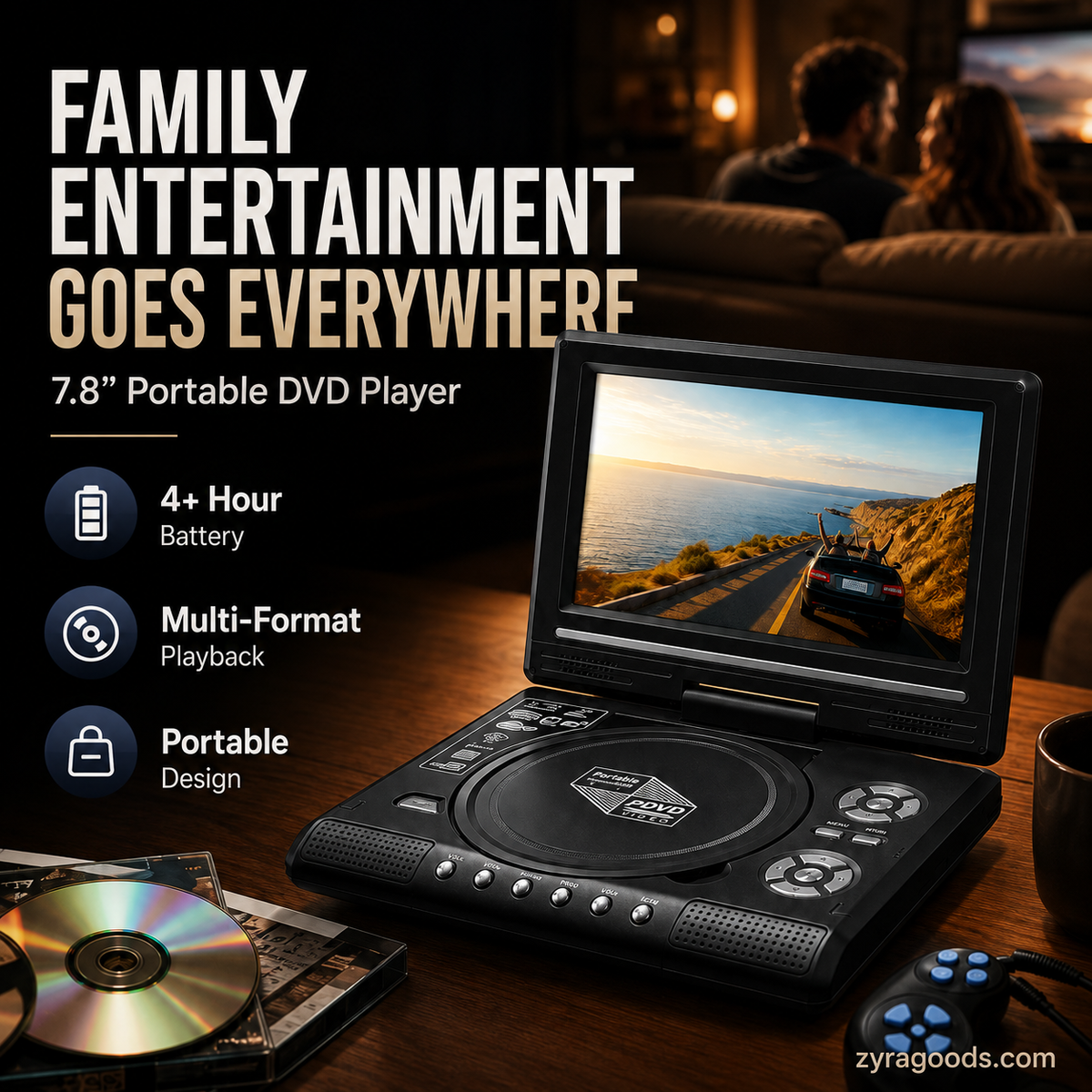 ⏳Time-Limited Special⏰7.8" HD Portable DVD/EVD Player📺
