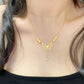 Golden Cut-Out Butterfly Necklace with Tassels