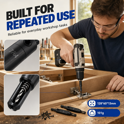 Self-Centering Hinge Drill Bit Set
