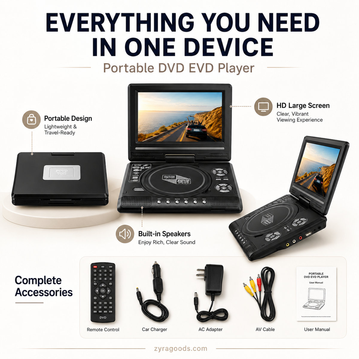 ⏳Time-Limited Special⏰7.8" HD Portable DVD/EVD Player📺