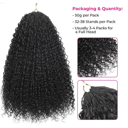 ISEE HAIR Human Hair Crochet Extensions–Knotless Boho BraidsMultiple Curly & Wave Textures