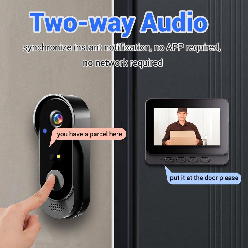 ⏳Time-Limited Special⏰Doorbell Camera with Screen – Live View, Two-way Talk, Night Vision 🔔