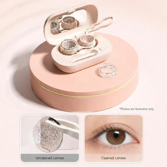 📢📢50% OFF⏰Magnetic Closure Pink Lens Travel Storage Box With Inner Vanity Mirror
