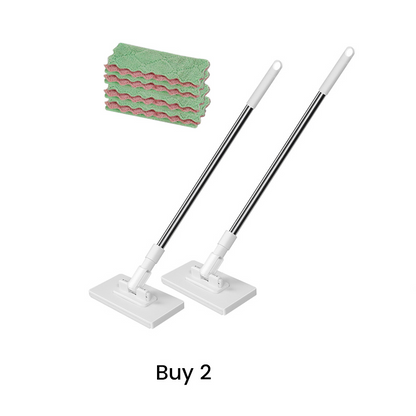 🔥50% OFF!! ✨🧹🏆#1 Best Seller ⏰💕🌟Flat Mop with Stainless Steel Handle, Come with Reusable Washable Mop Cloths