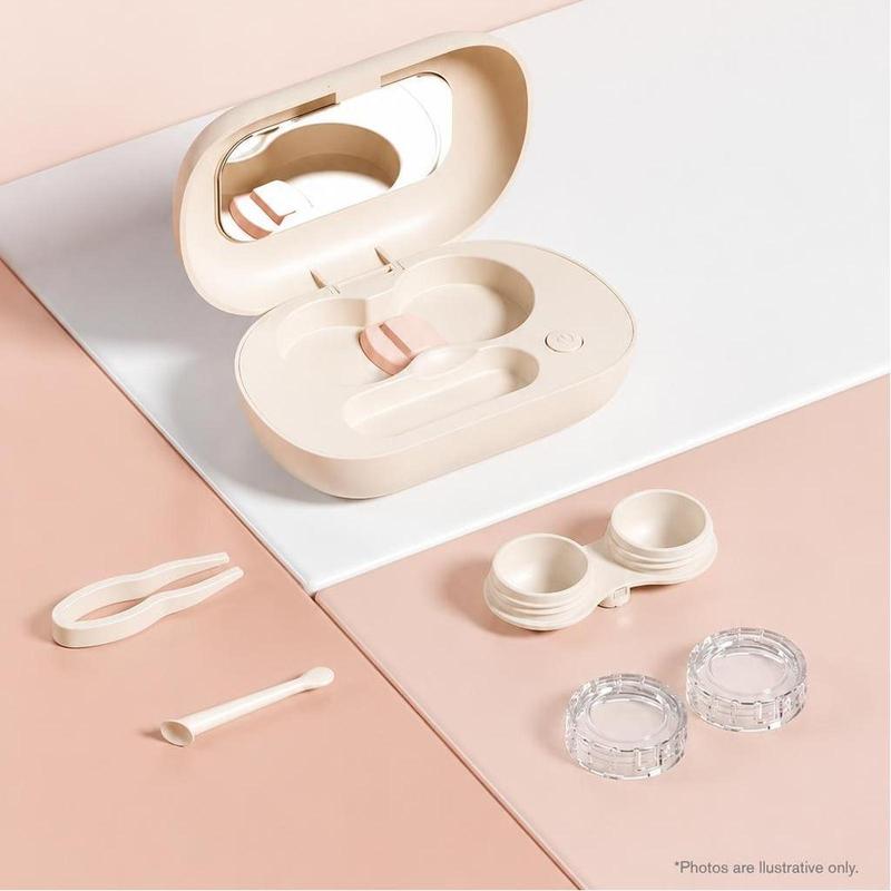 📢📢50% OFF⏰Magnetic Closure Pink Lens Travel Storage Box With Inner Vanity Mirror