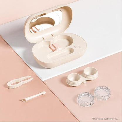 📢📢50% OFF⏰Magnetic Closure Pink Lens Travel Storage Box With Inner Vanity Mirror