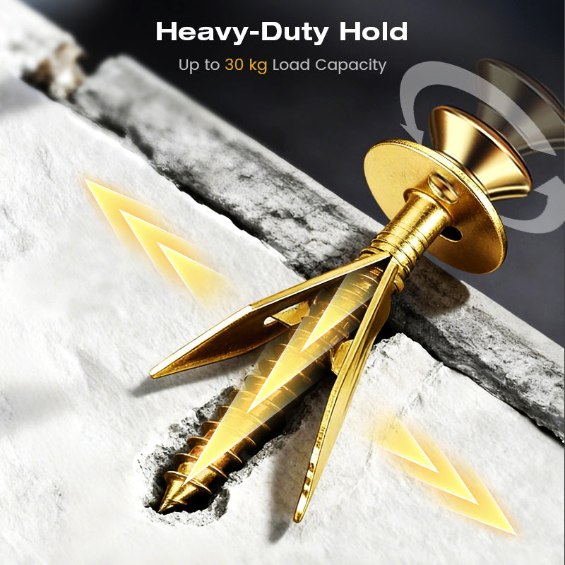 🔩50% OFF NOW! Self-Drilling Drywall Anchor Screws – 30kg Load Capacity No Wall Damage Anchor Kit, Tool-Free 30s Quick Install Wall Anchors for Home Hanging & Furniture Mounting
