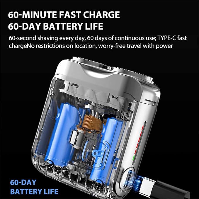 🔥Portable Rotary Dual Ring Electric Shaver🚀