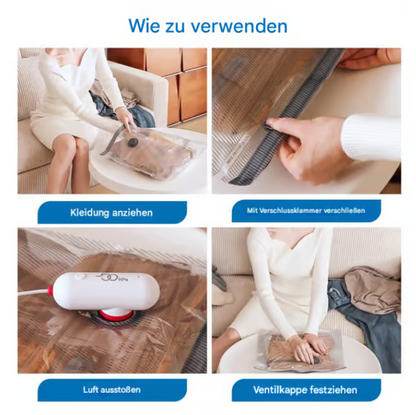 🧳 Pack of 6 Compression Bags for USB Electric Vacuum Cleaner – Space-Saving Storage, Airtight Seal, Reusable & Durable 🌀