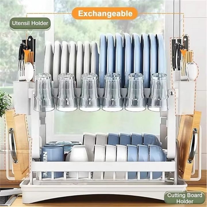 🔥【Exceptional Price】 40% OFF🍽️ Premium 2-Tier Dish Rack – Maximize Drying Space, Sleek Stainless Steel, Stylish Kitchen Upgrade ✨🏠