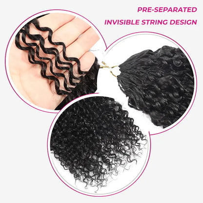 ISEE HAIR Human Hair Crochet Extensions–Knotless Boho BraidsMultiple Curly & Wave Textures