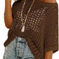 🥰Summer Hot Sale🌿Womens Casual Short Sleeve Hollow Out Pullover Knit Tops