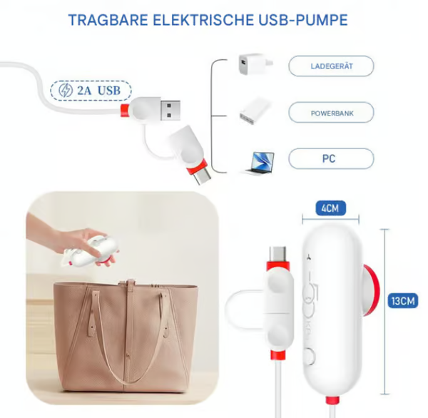 🧳 Pack of 6 Compression Bags for USB Electric Vacuum Cleaner – Space-Saving Storage, Airtight Seal, Reusable & Durable 🌀