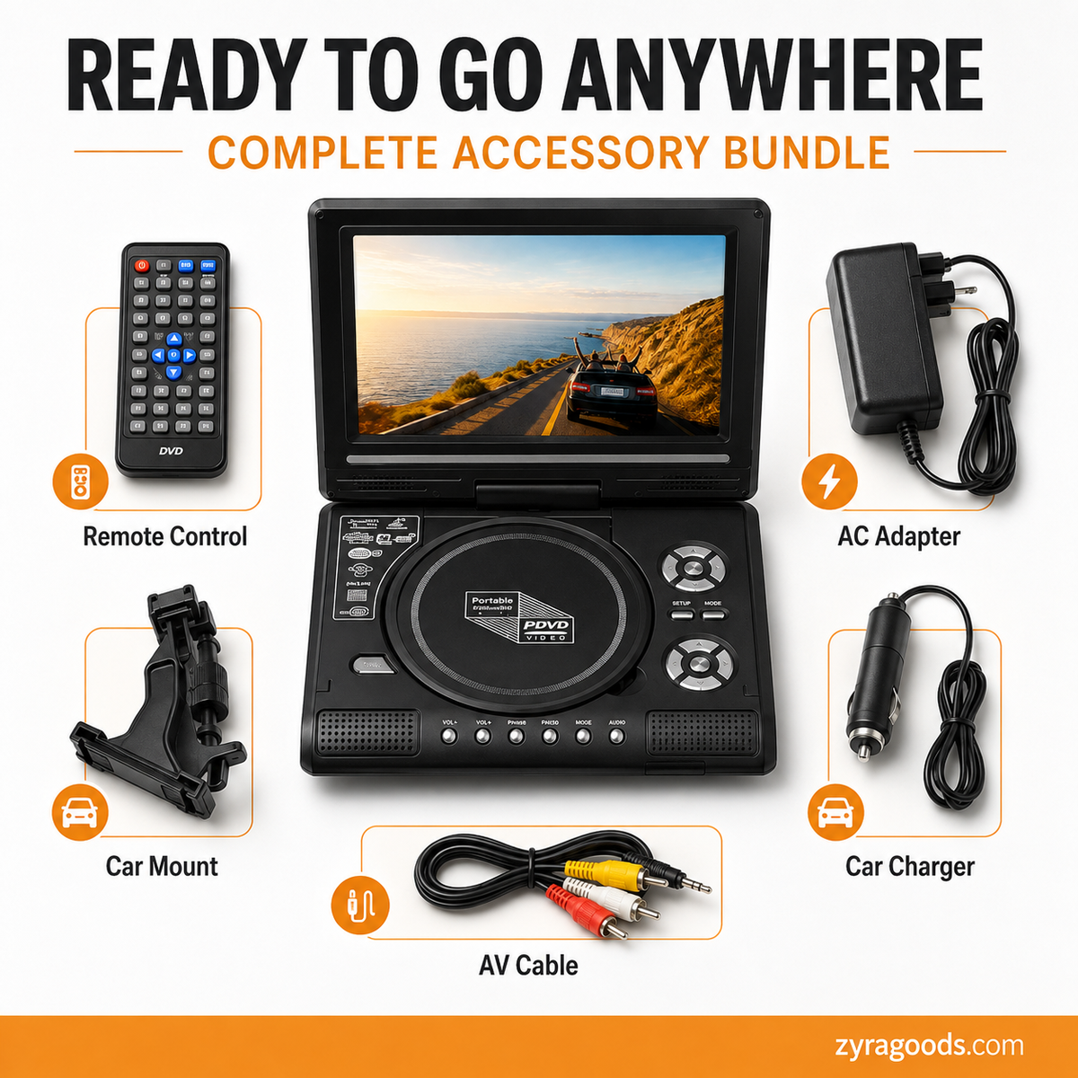 ⏳Time-Limited Special⏰7.8" HD Portable DVD/EVD Player📺