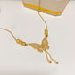Golden Cut-Out Butterfly Necklace with Tassels