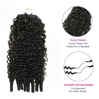 ISEE HAIR Human Hair Crochet Extensions–Knotless Boho BraidsMultiple Curly & Wave Textures