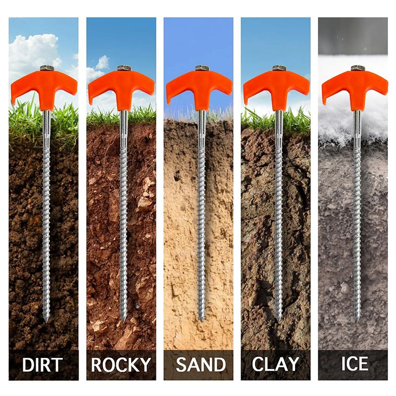✈️8" Screw-in Tent Stakes Ground Anchors