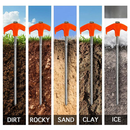 ✈️8" Screw-in Tent Stakes Ground Anchors