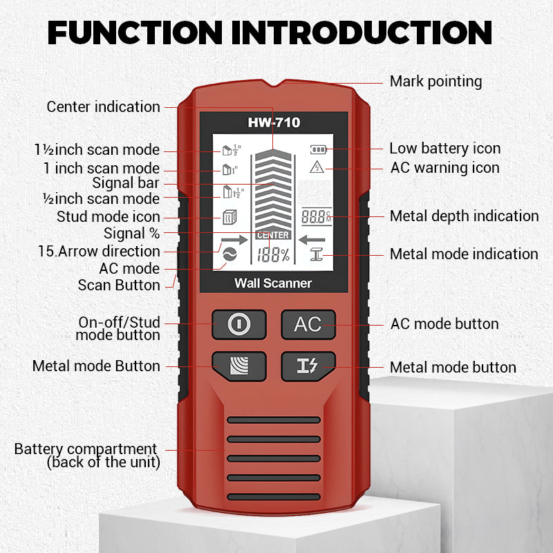 🔍 50% OFF NOW! ⚡ Multifunctional Handheld Metal & Wall Detector – Finds Studs, Pipes & Wires, Easy-to-Read LCD 🔧