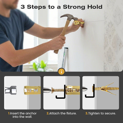 🔩50% OFF NOW! Self-Drilling Drywall Anchor Screws – 30kg Load Capacity No Wall Damage Anchor Kit, Tool-Free 30s Quick Install Wall Anchors for Home Hanging & Furniture Mounting