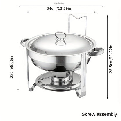 🍲 50% OFF NOW! 🍽️ Stainless Steel Chafing Dish Buffet Set – 5QT, Gold Finish & Fuel Can Rack ✨
