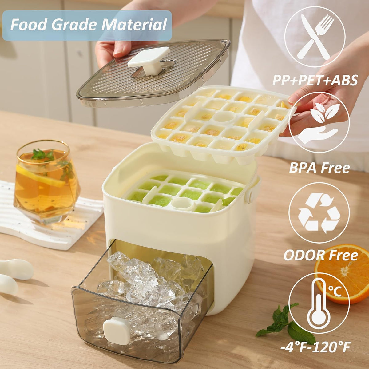 Ice Cube Maker with Storage