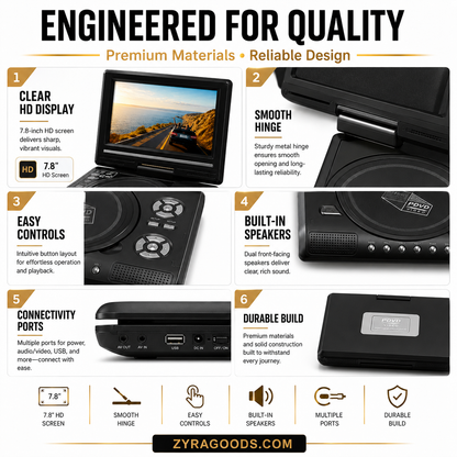 ⏳Time-Limited Special⏰7.8" HD Portable DVD/EVD Player📺
