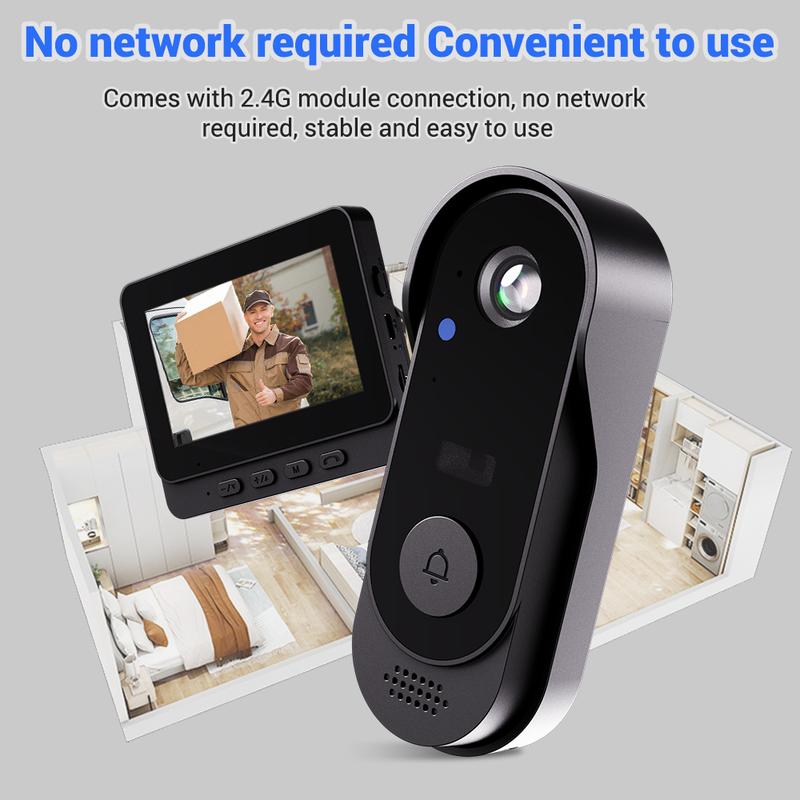 ⏳Time-Limited Special⏰Doorbell Camera with Screen – Live View, Two-way Talk, Night Vision 🔔
