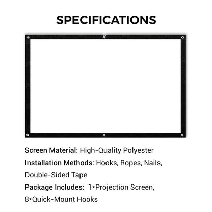 📺 50% OFF NOW! ✨ High Definition Projection Screen - 120-inch Diagonal with Matte White Surface for Crystal Clear Home Cinema Experience 🎬🌟