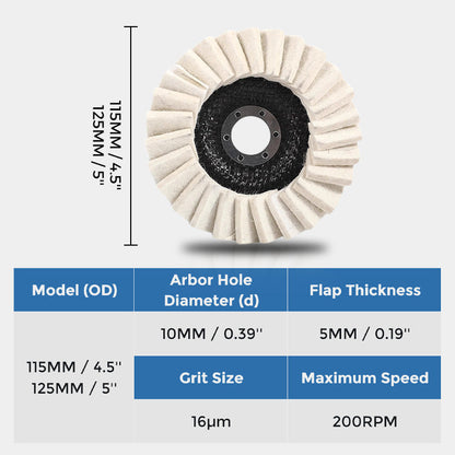 ⚙️ BUY 1 GET 1 FREE! 🔥 Wool Felt Flap Polishing Disc – High-Performance, Fine Polishing & Long-Lasting Use ✨