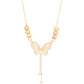 Golden Cut-Out Butterfly Necklace with Tassels